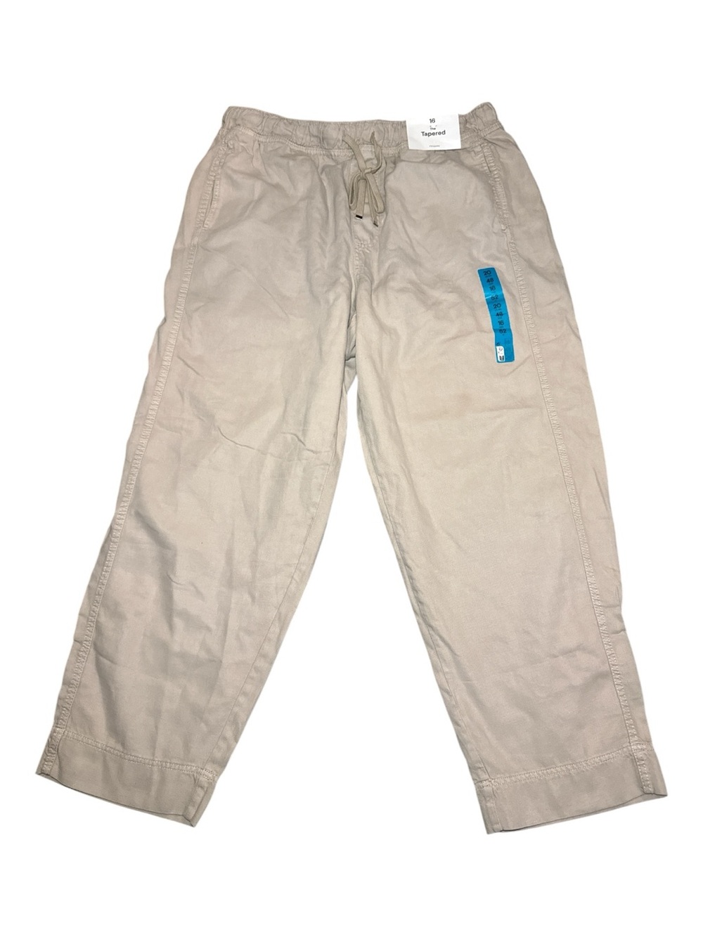 NEW! Primark Women's The Tapered Drawstring Trousers Size 16 Stone Beige